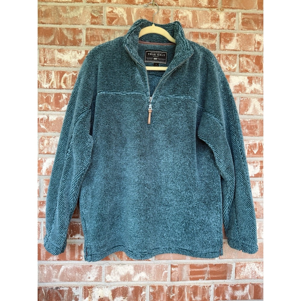 True Grit American Outdoor Frosty Tip Sherpa Jacket Teal Long Sleeve MEDIUM‎